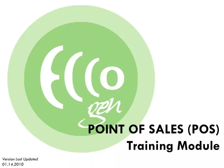 point of sales pos training module