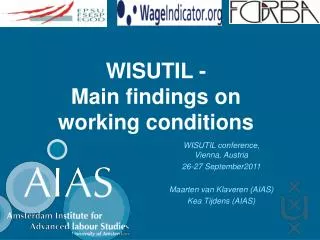WISUTIL - Main findings on working conditions