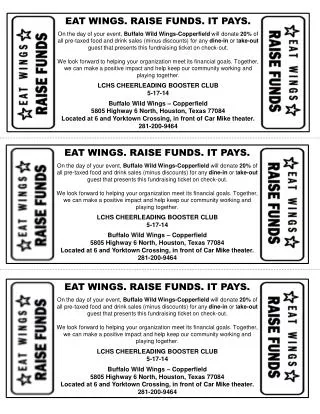 EAT WINGS. RAISE FUNDS. IT PAYS.
