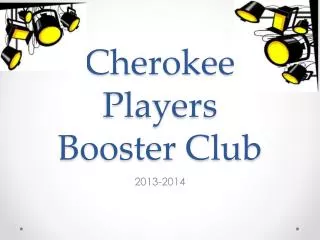 Cherokee Players Booster Club