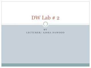 DW Lab # 2