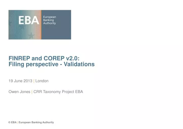 finrep and corep v2 0 filing perspective validations