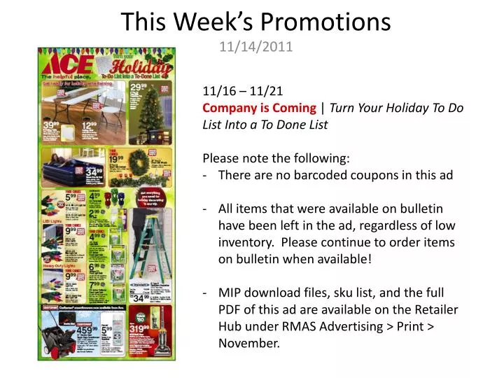 this week s promotions
