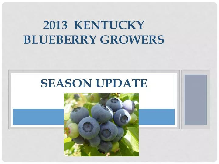 2013 kentucky blueberry growers season update