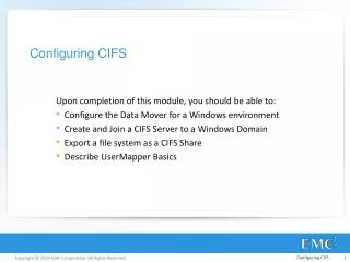 Configuring CIFS