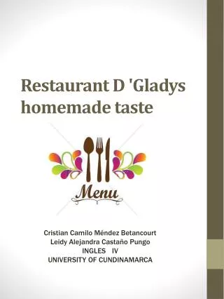 Restaurant D 'Gladys homemade taste
