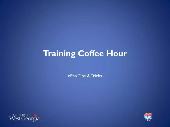 training coffee hour