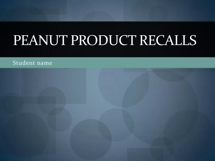 peanut product recalls