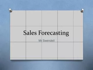 Sales Forecasting