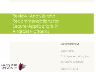 Review, Analysis and Recommendations for Secure Applications in Android Platforms