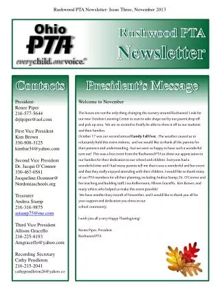 Rushwood PTA Newsletter