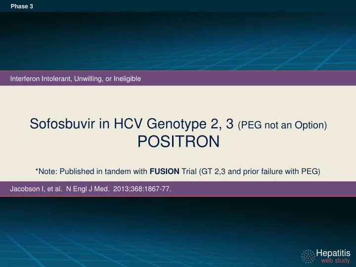 sofosbuvir in hcv genotype 2 3 peg not an option positron