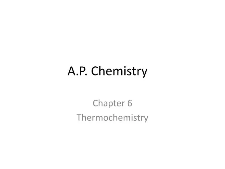 a p chemistry