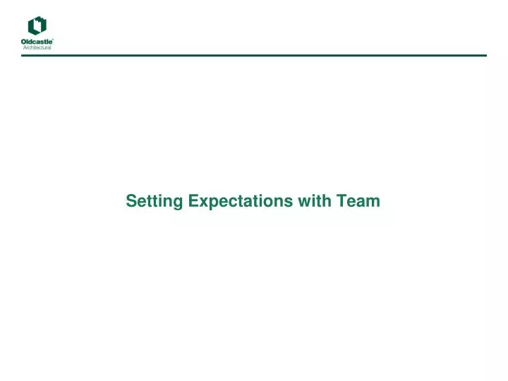 setting expectations with team