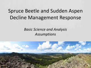 Spruce Beetle and Sudden Aspen Decline Management Response