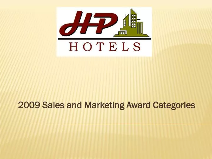2009 sales and marketing award categories