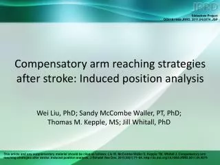 Compensatory arm reaching strategies after stroke: Induced position analysis