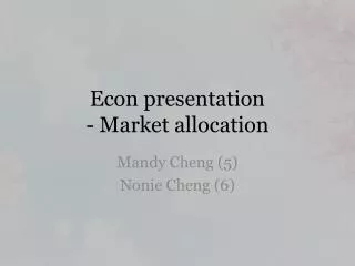 Econ presentation - Market allocation