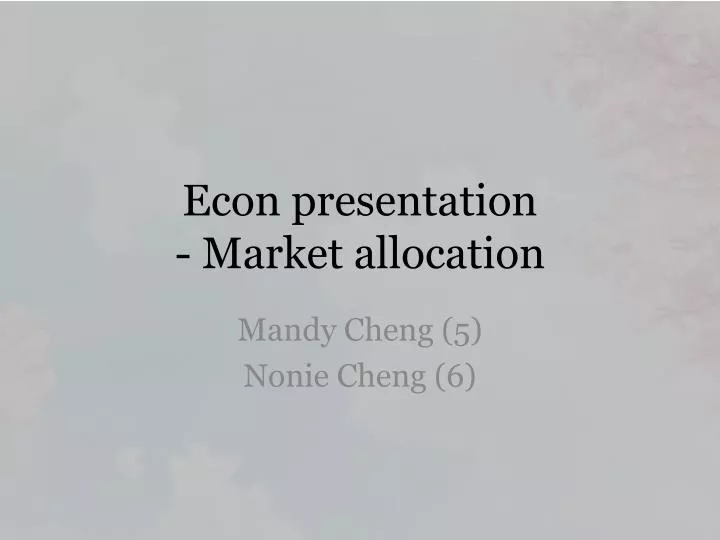 econ presentation market allocation