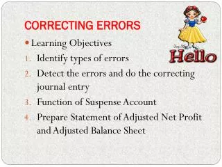 CORRECTING ERRORS