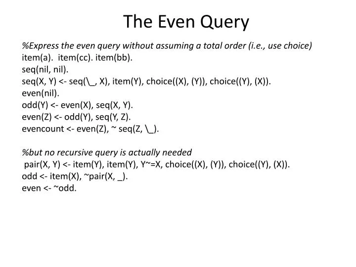 the even query