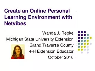Create an Online Personal Learning Environment with Netvibes