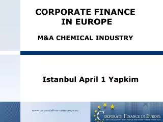 CORPORATE FINANCE IN EUROPE M&amp;A CHEMICAL INDUSTRY