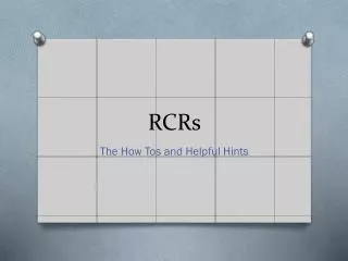 RCRs