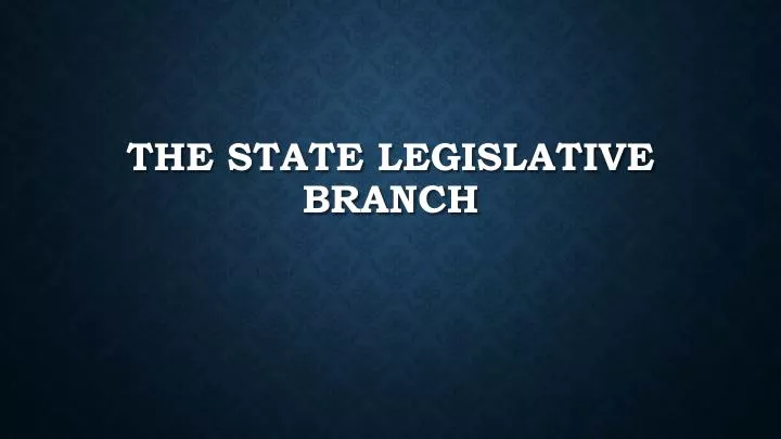 the state legislative branch