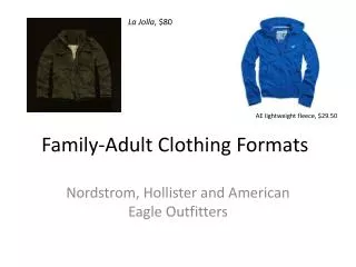 Family-Adult Clothing Formats
