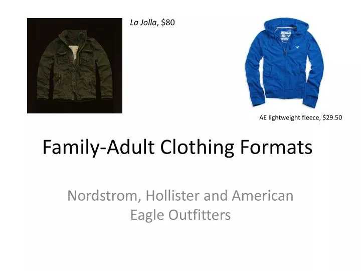 family adult clothing formats