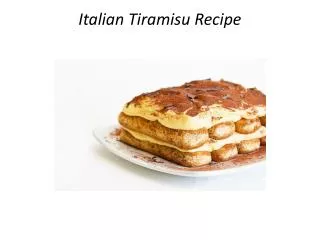 Italian Tiramisu Recipe