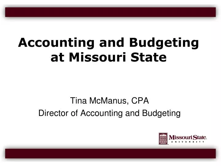 accounting and budgeting at missouri state