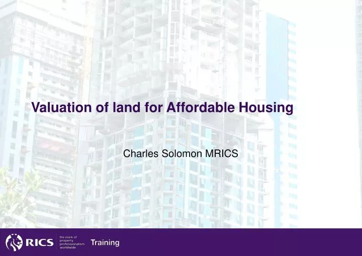 valuation of land for affordable housing