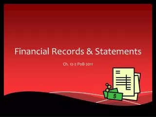 Financial Records &amp; Statements