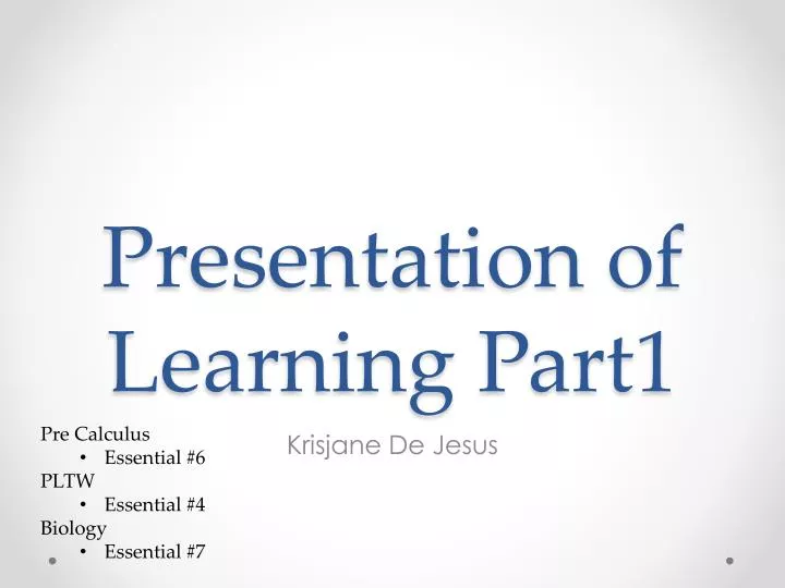 presentation of learning part1