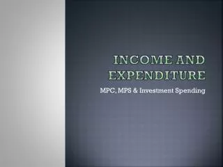 Income and Expenditure