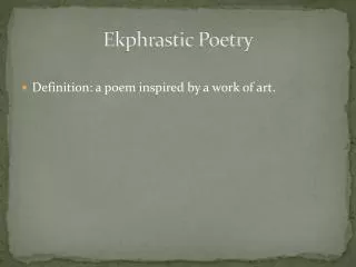 Ekphrastic Poetry