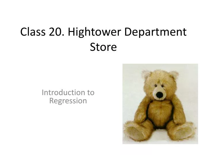 class 20 hightower department store
