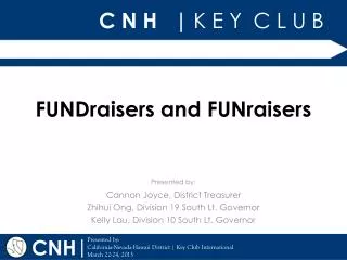 FUNDraisers and FUNraisers