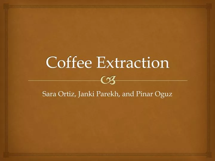 coffee extraction