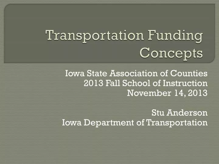 transportation funding concepts