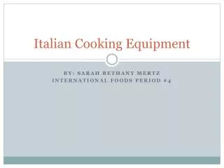 Italian Cooking Equipment