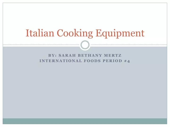 italian cooking equipment