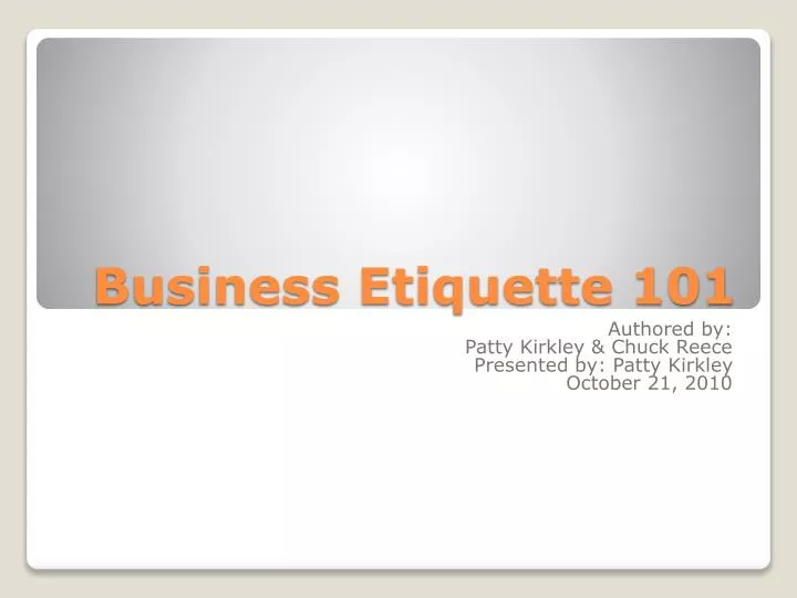 business etiquette 101