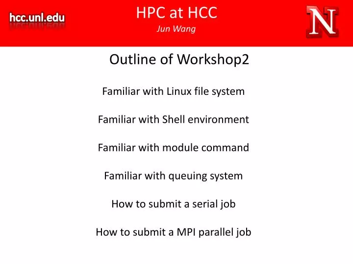 hpc at hcc jun wang