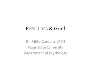 Pets: Loss &amp; Grief