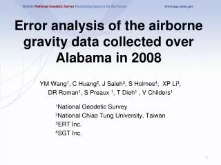 Error analysis of the airborne gravity data collected over Alabama in 2008