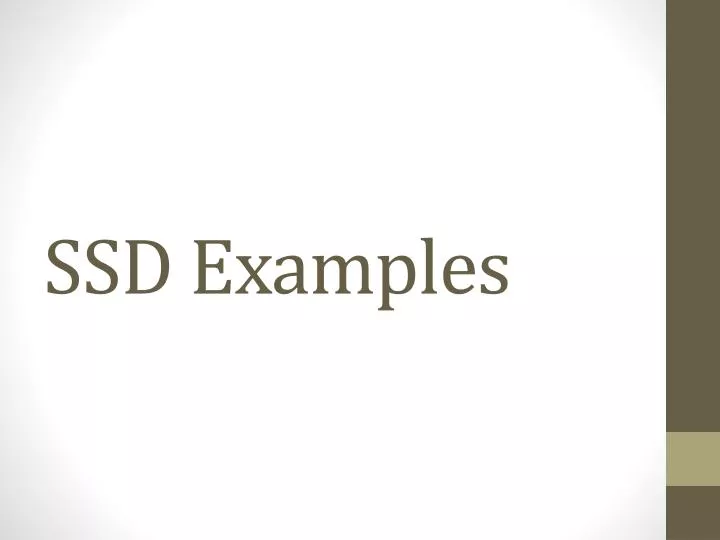 ssd examples