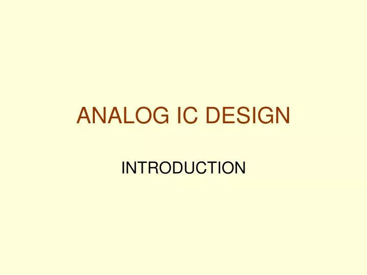analog ic design